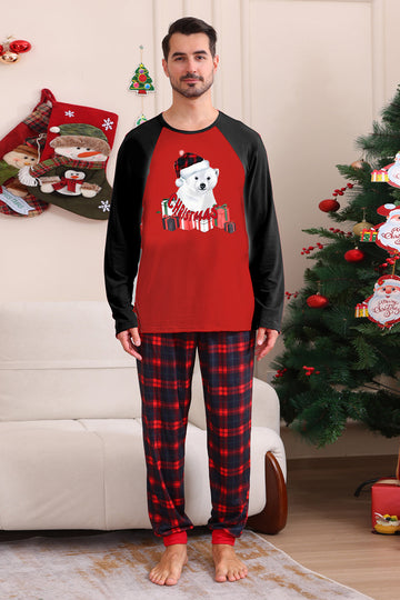 Oso Rojo Querido Feliz Navidad Conjunto de pijama familiar